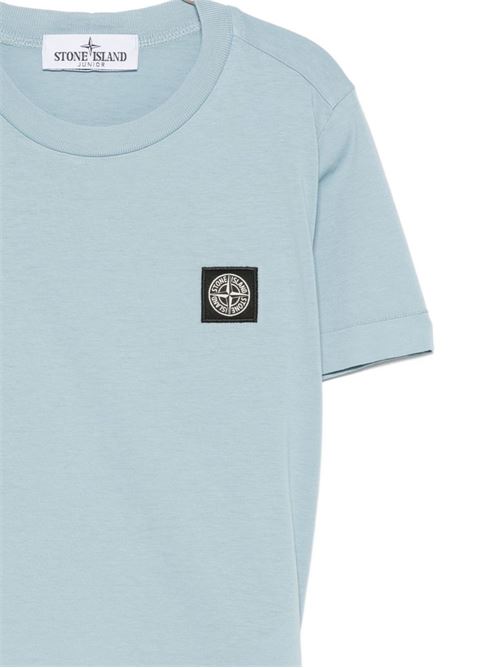 T-shirt bambino Stone Island celeste con logo STONE ISLAND KIDS | 2100002S0047V004A